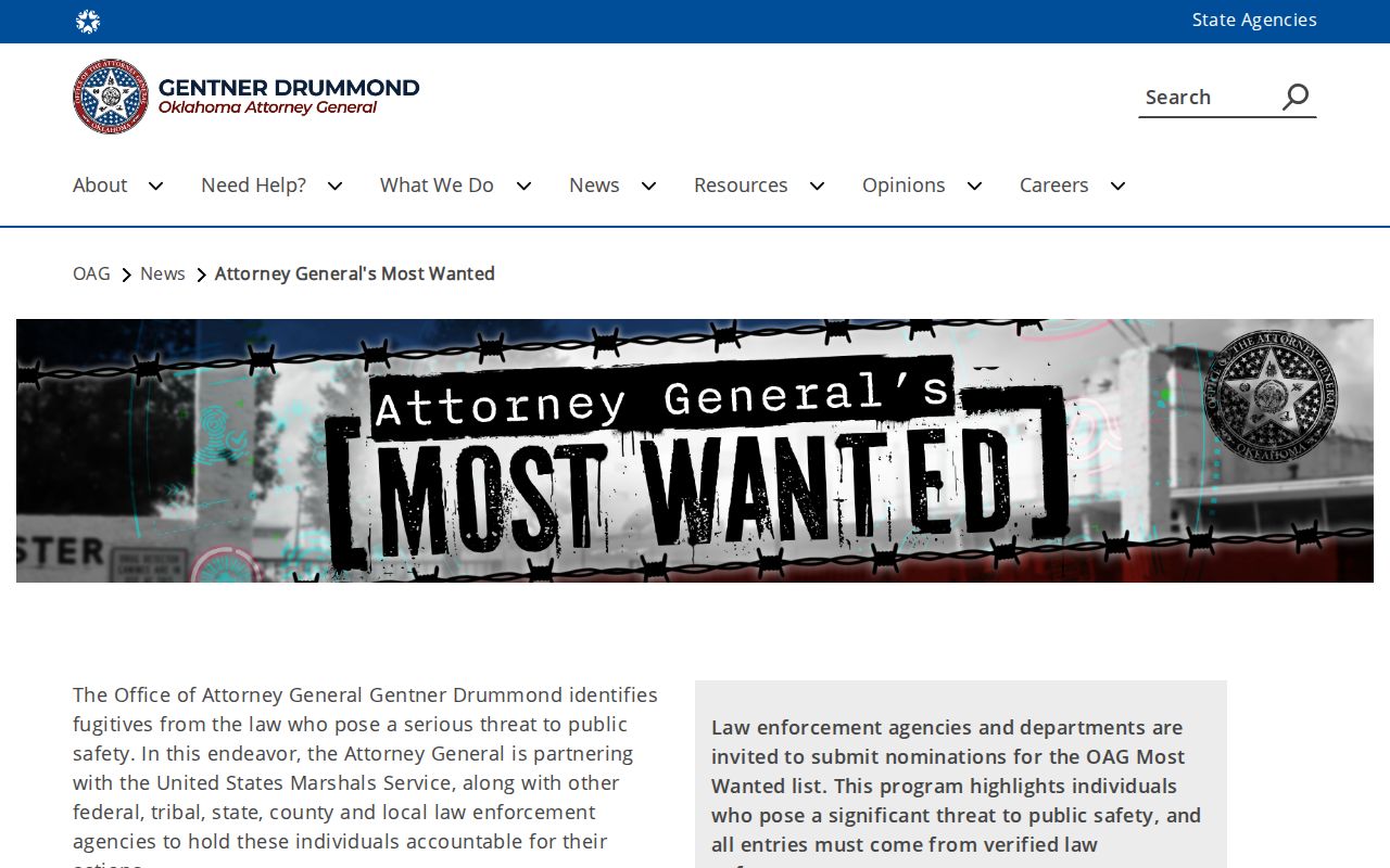 Pushmataha County most wanted official program description