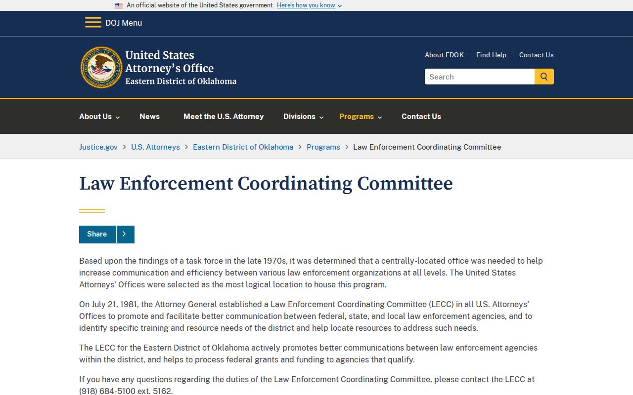 Pushmataha County arrest warrant federal and local coordination